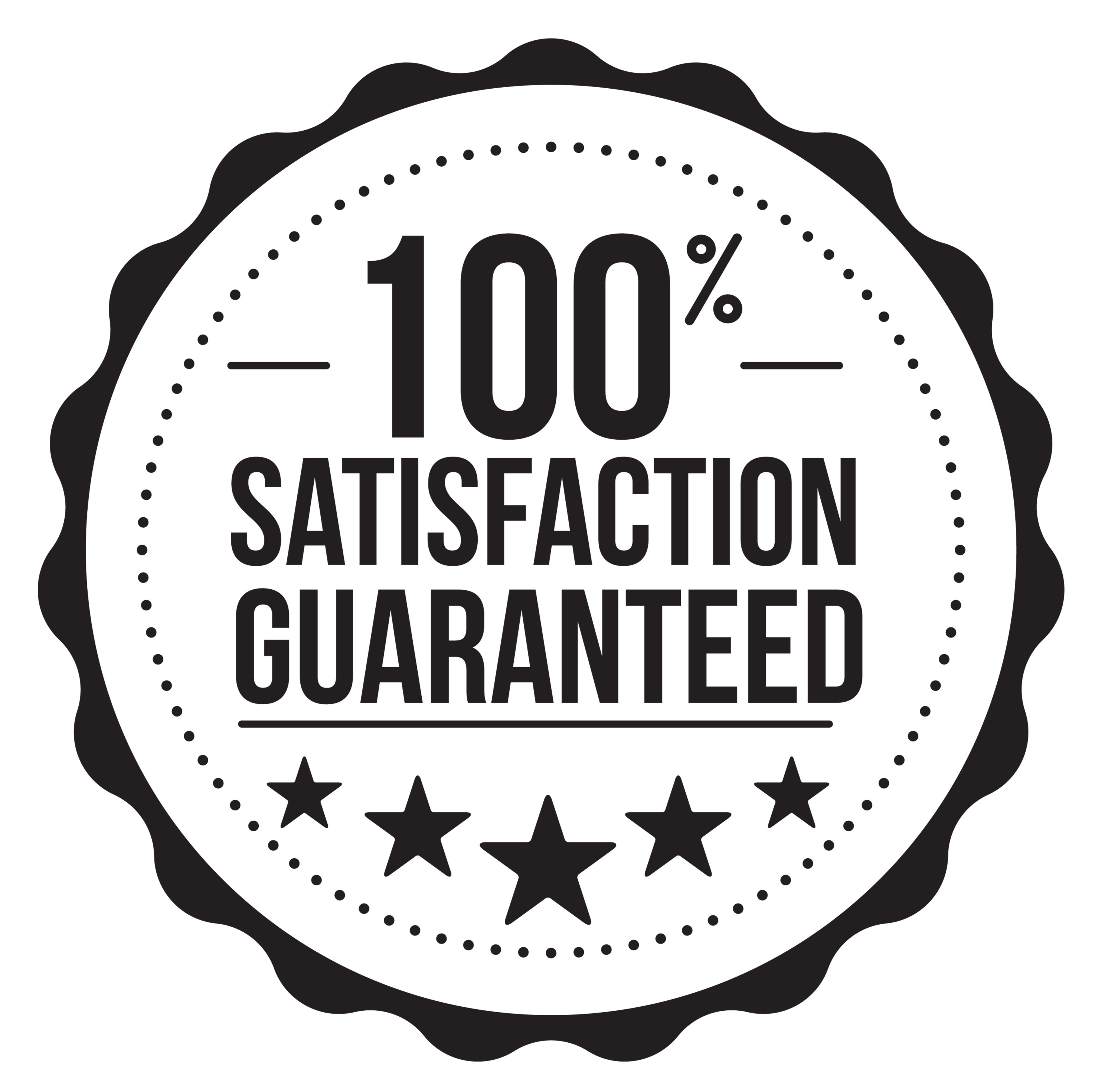 Satisfaction guaranteed Satisfaction guaranteed