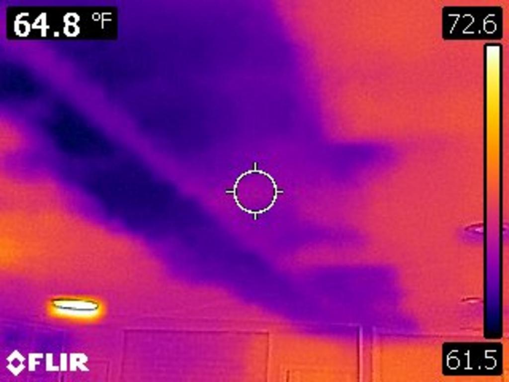 Infra red view- no insulation in ceiling