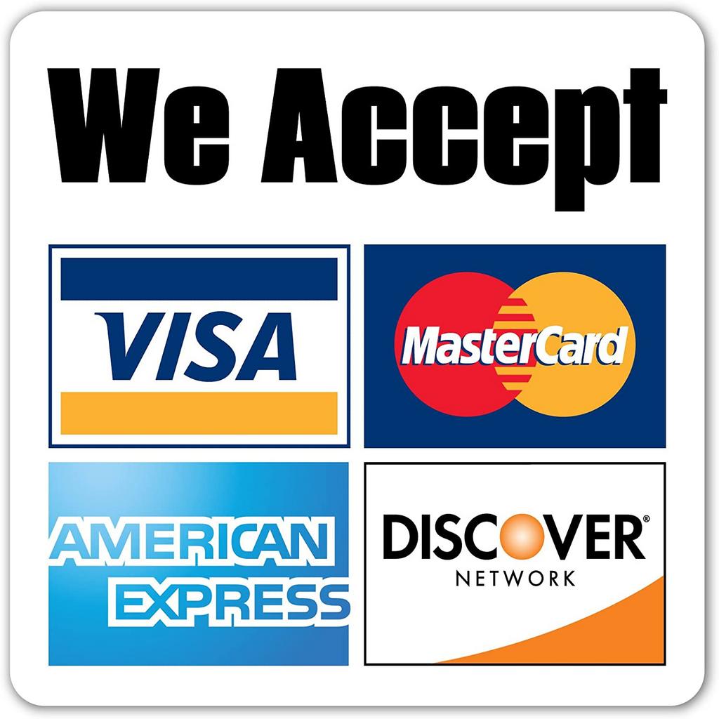 We Accept Major Cards