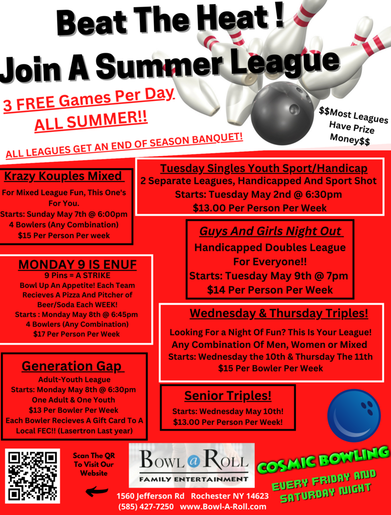 LEAGUES BowlARoll Lanes Bowling Alley in Rochester, NY