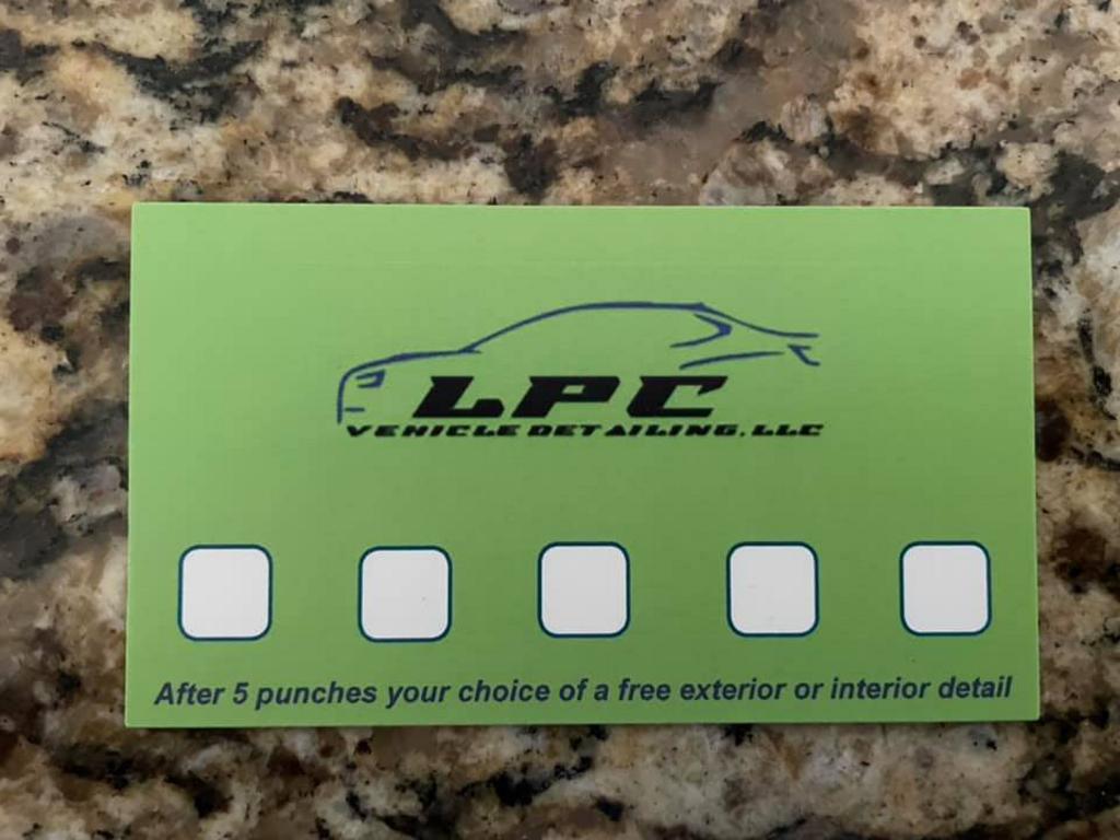 LPC Vehicle Detailing Punchcard