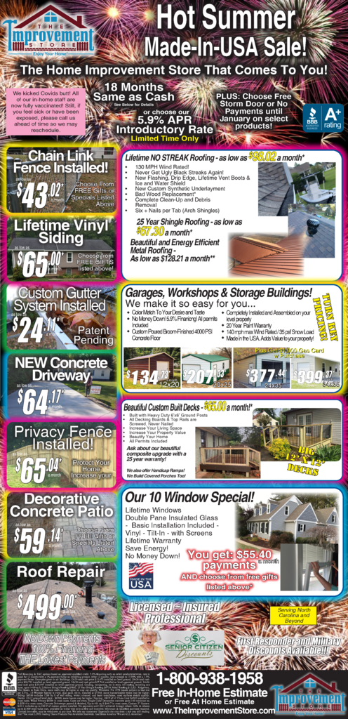 Many of our products have payments of only $20.22 a month for the entire year of 2022 with approved credit! Take advantage of our specials now before they expire!