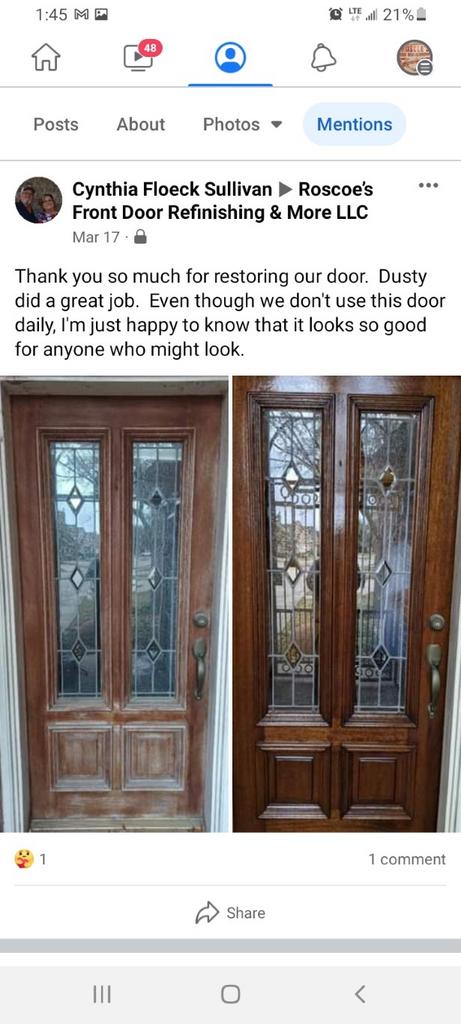 Roscoe's Front Door Refinishing & More LLC