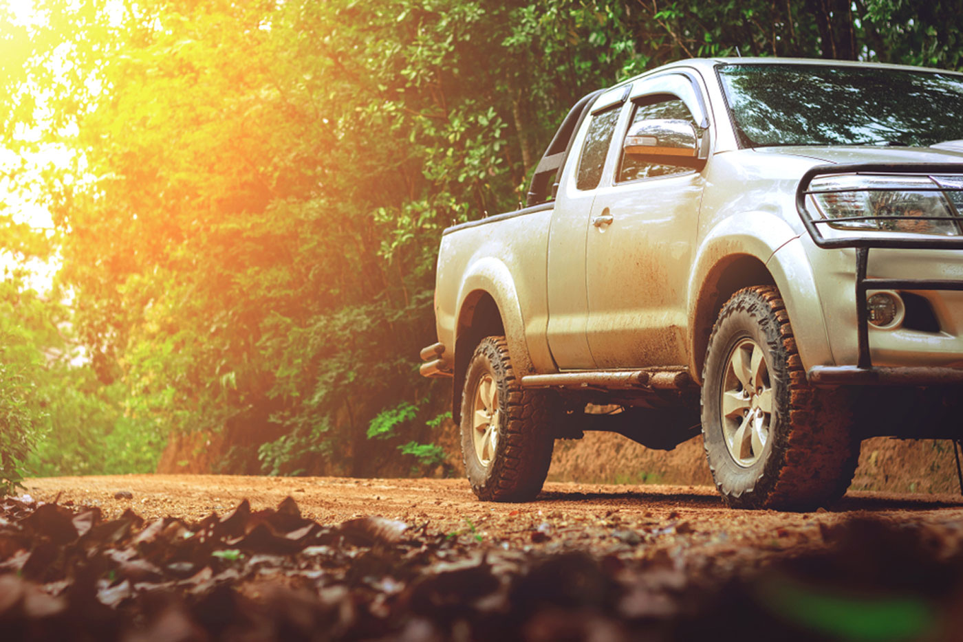 truck with sunset truck with sunset