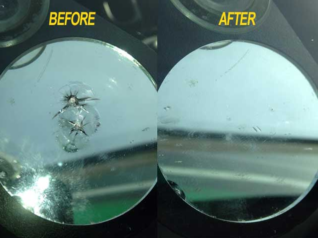 Windshield before and after