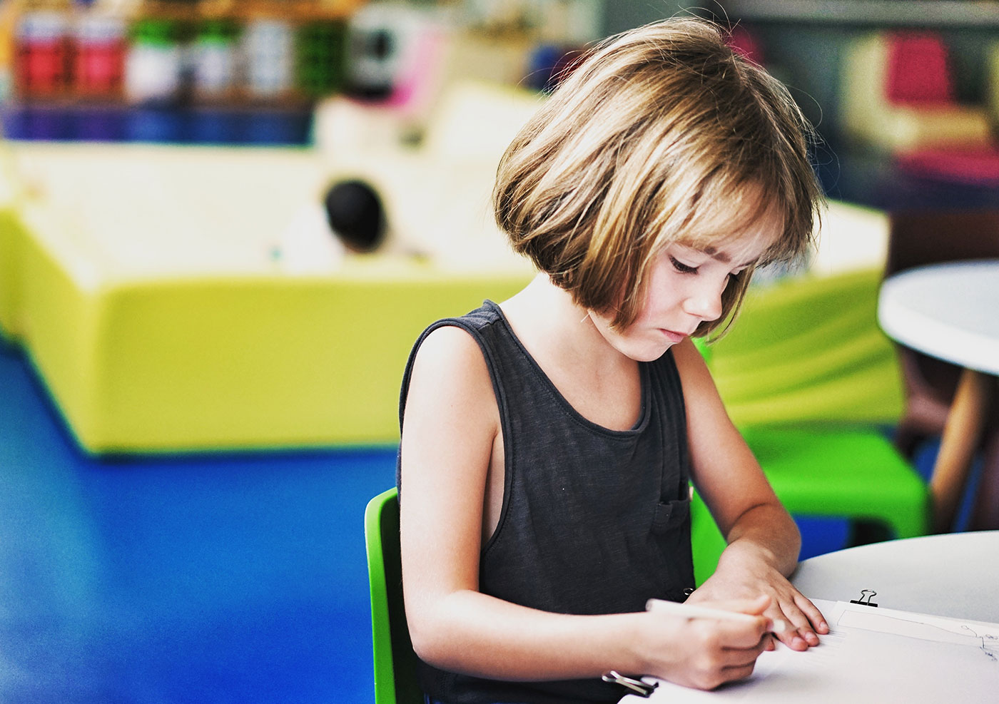 little girl writing little girl writing